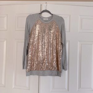 Sequined long sleeved t-shirt